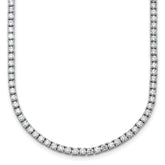 14k White Gold 10 carat Lab Grown Diamond VS/SI+ G+ Complete Round 20 inch Straight Tennis Necklace